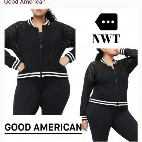 Good American Mesh Bomber Jacket Size 6 - Picture 1 of 8